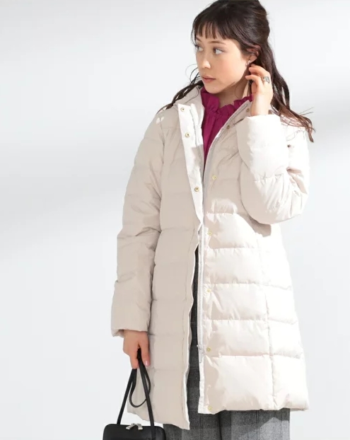 ダウン フード ロングコート