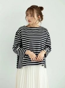 サイド切替ボーダープルオーバー