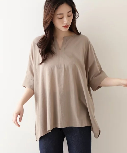 オーガニックコットン カフタンチュニックブラウス