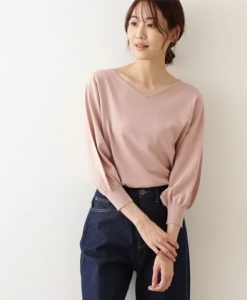 オーガニックコットンファインハイゲージVネック