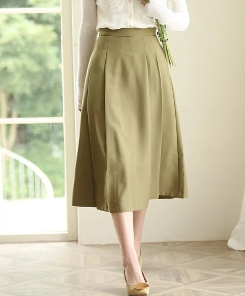 フロントタックフレアスカート