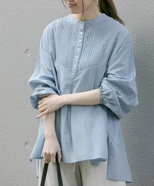 コットンタックドレスシャツ