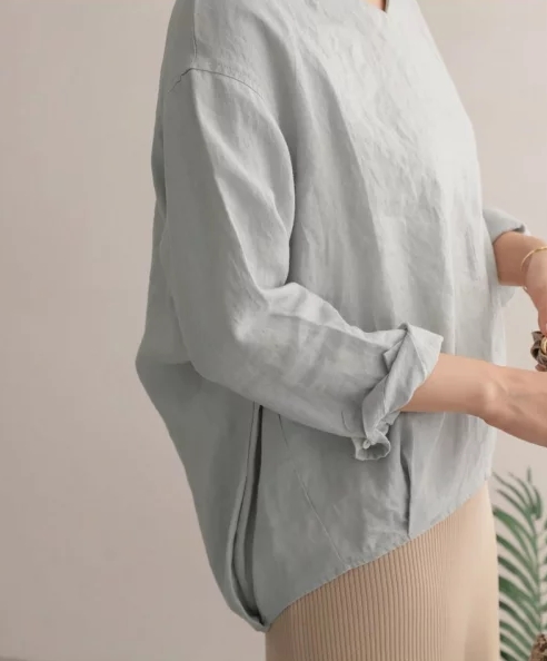 リネンバックタックプルオーバー