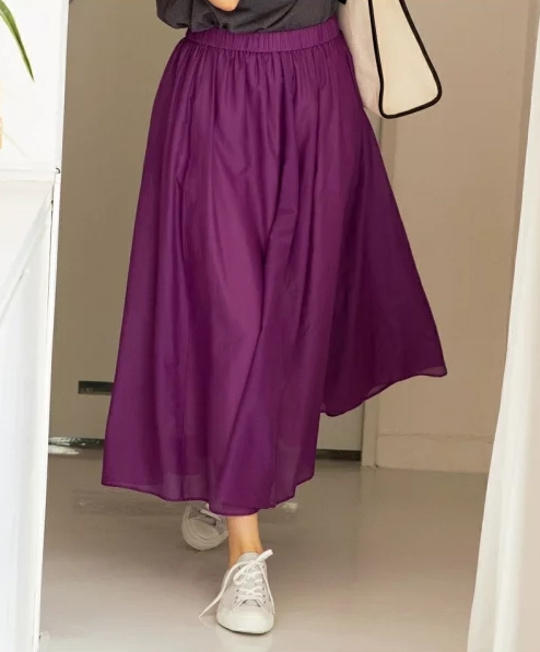 コットンシルクローン フレアスカート