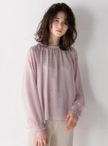 【socolla】ドットジャガードブラウス