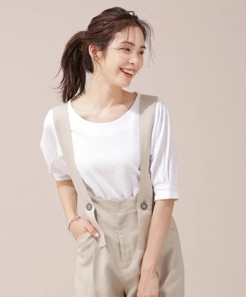 カットサッカータックスリーブブラウス 半袖