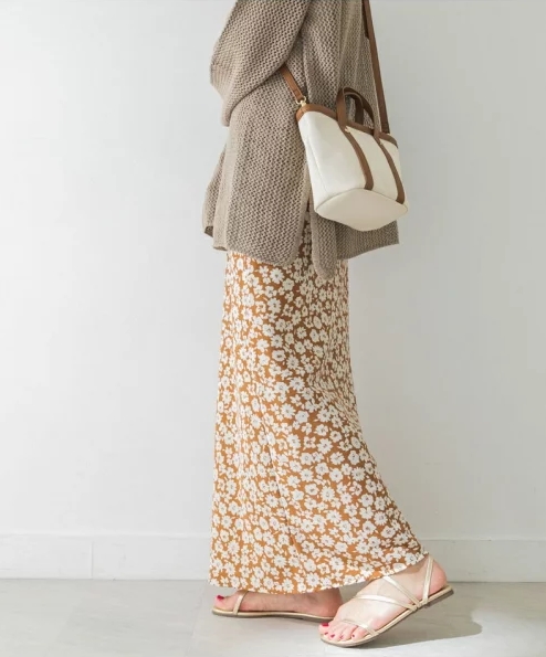 プリントマキシスカート