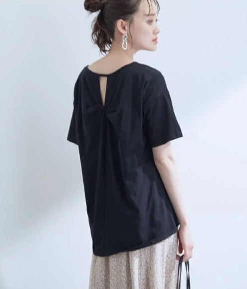 強撚天竺バックツイストトップス