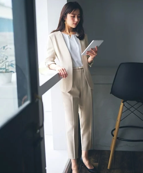 リネンライクポリエステル パンツ