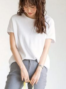 クルーネックショートスリーブワッフルTシャツ