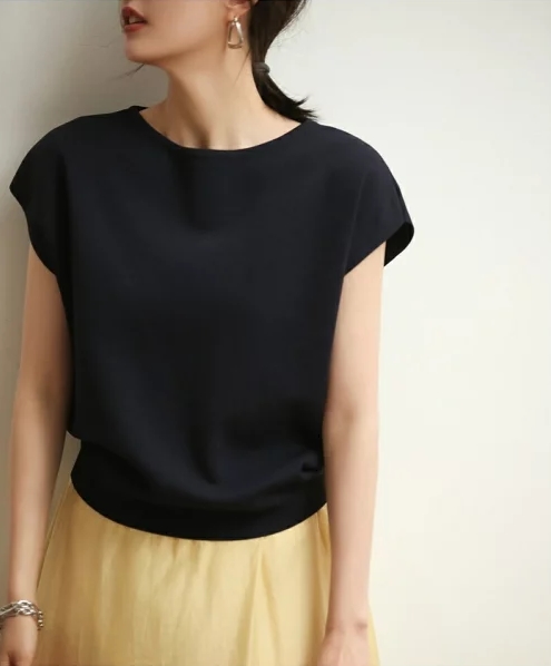 ボートネックサマーニットプルオーバー