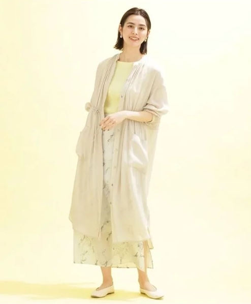 シアーギャザーロングコート