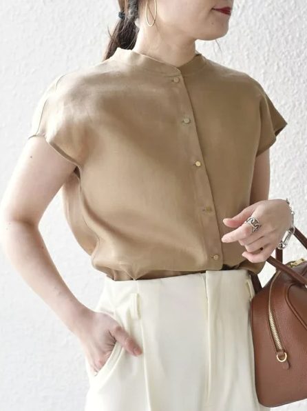 テレデランカットオフカラーシャツ