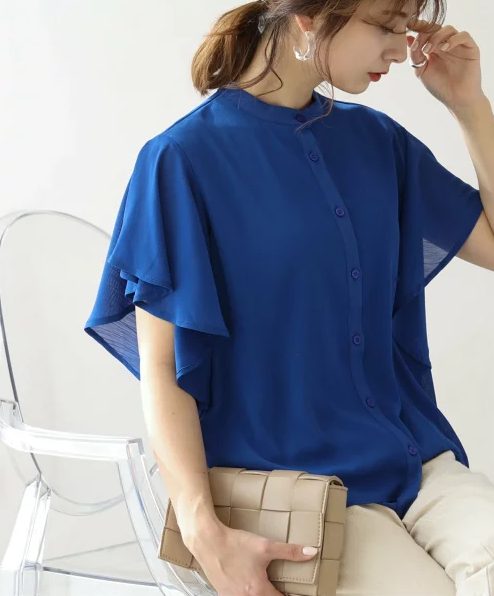 ラッフルスリーブブラウス