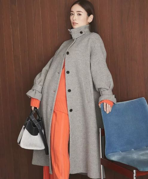 VIS 衿2WAYウール混ロングコート