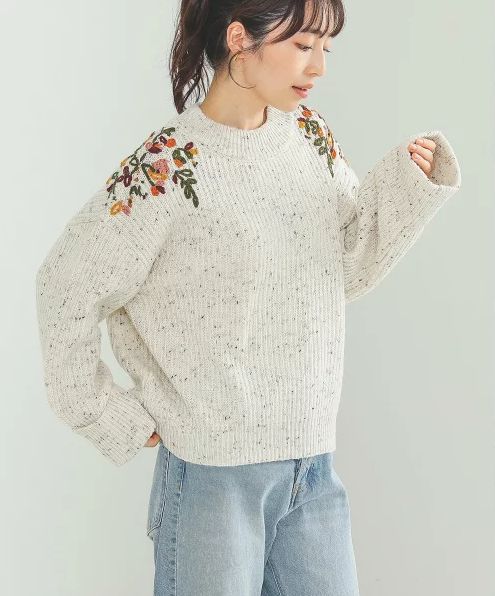 BEAMS HEART ハンド刺繍 ニット