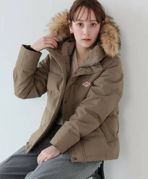 Ray BEAMS DANTON ファー付き ダウン ジャケット
