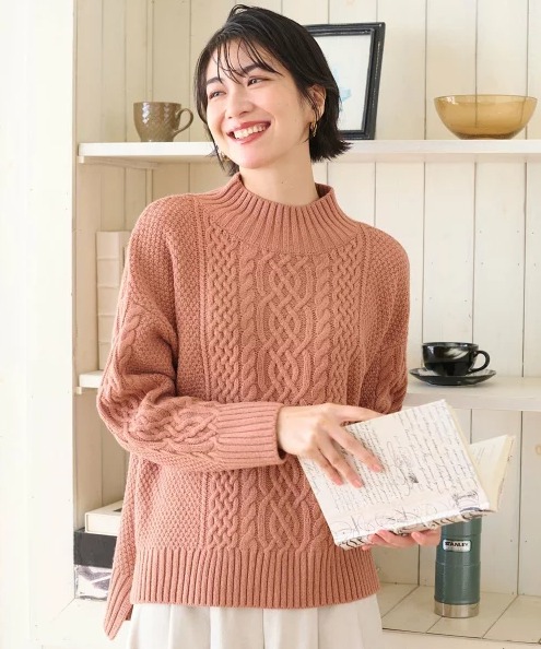 any FAM ソフトタッチアラン柄 ニット