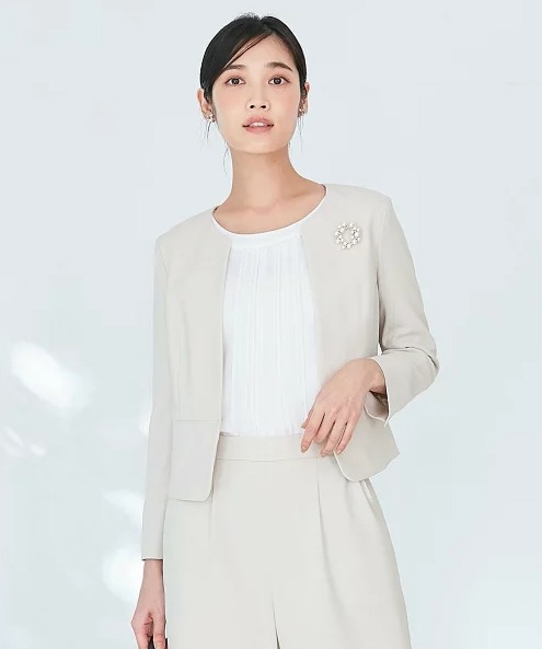 any SiS セレモニーダブルクロス ノーカラー ジャケット