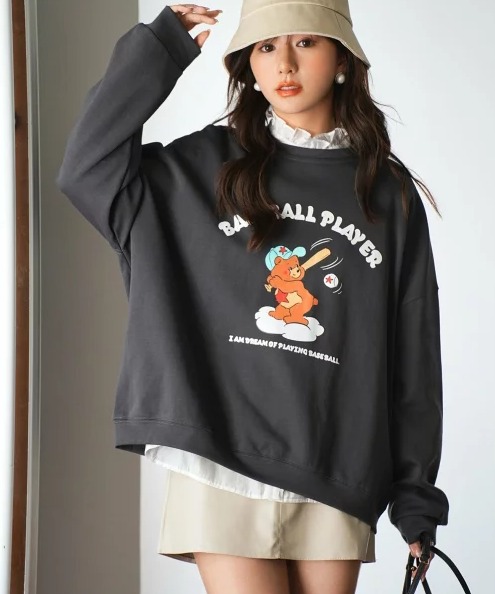 SAISON DE PAPILLON ビッグシルエットクルーネックトレーナー