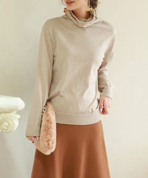 SAISON DE PAPILLON ハイネックニットプルオーバー