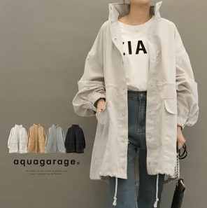 aquagarage スタンドカラーマウンテンパーカー