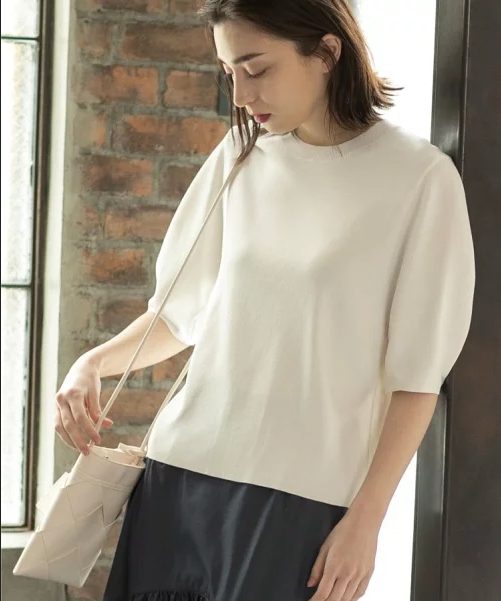 OPAQUE.CLIP アイスタッチ パフスリーブニット