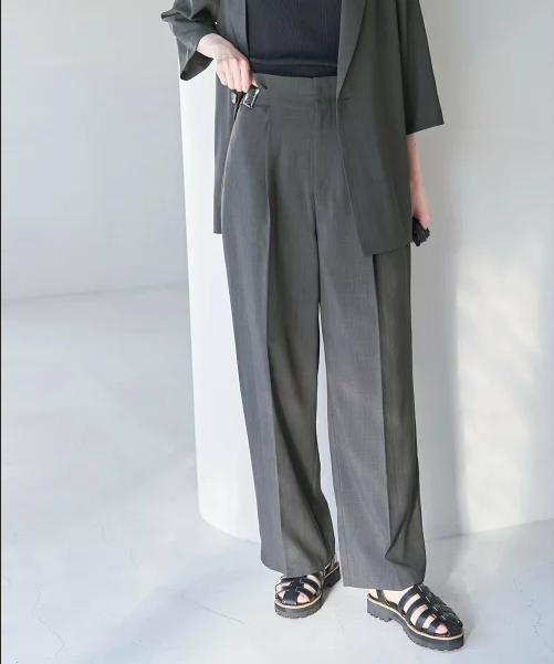 ROPE’ PICNIC 麻調シアーハイウエストパンツ