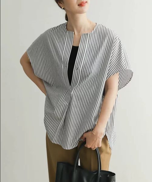 DOORS ストライプコクーンシャツ