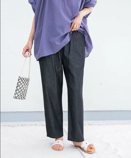 DOORS ライトデニムタックイージーパンツ