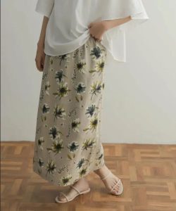DOORS リネンコットンフラワースカート