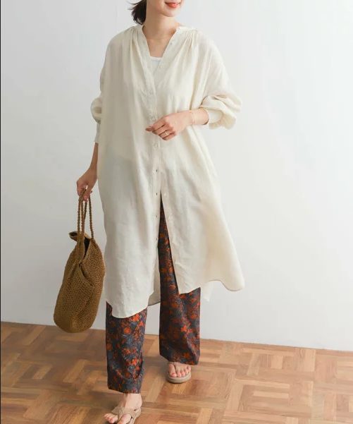 DOORS リネンギャザーワンピース