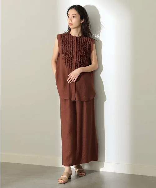 Demi-Luxe BEAMS レーヨンリネン ロングスカート