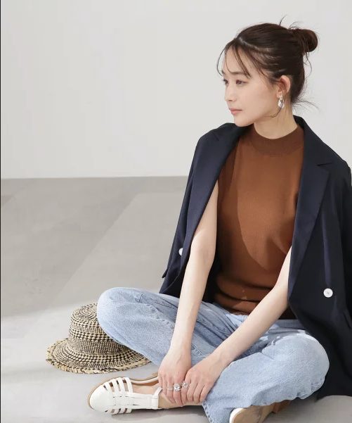 N. Natural Beauty Basic ストレッチダブルブレストライトジャケット