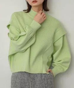 SENSE OF PLACE ストレッチショルダータックセーター