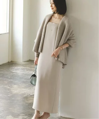 NOBLE コンパクトサテンギャザーキャミワンピース