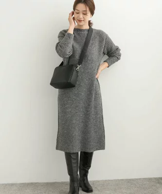 DOORS リブ切替ニットワンピース