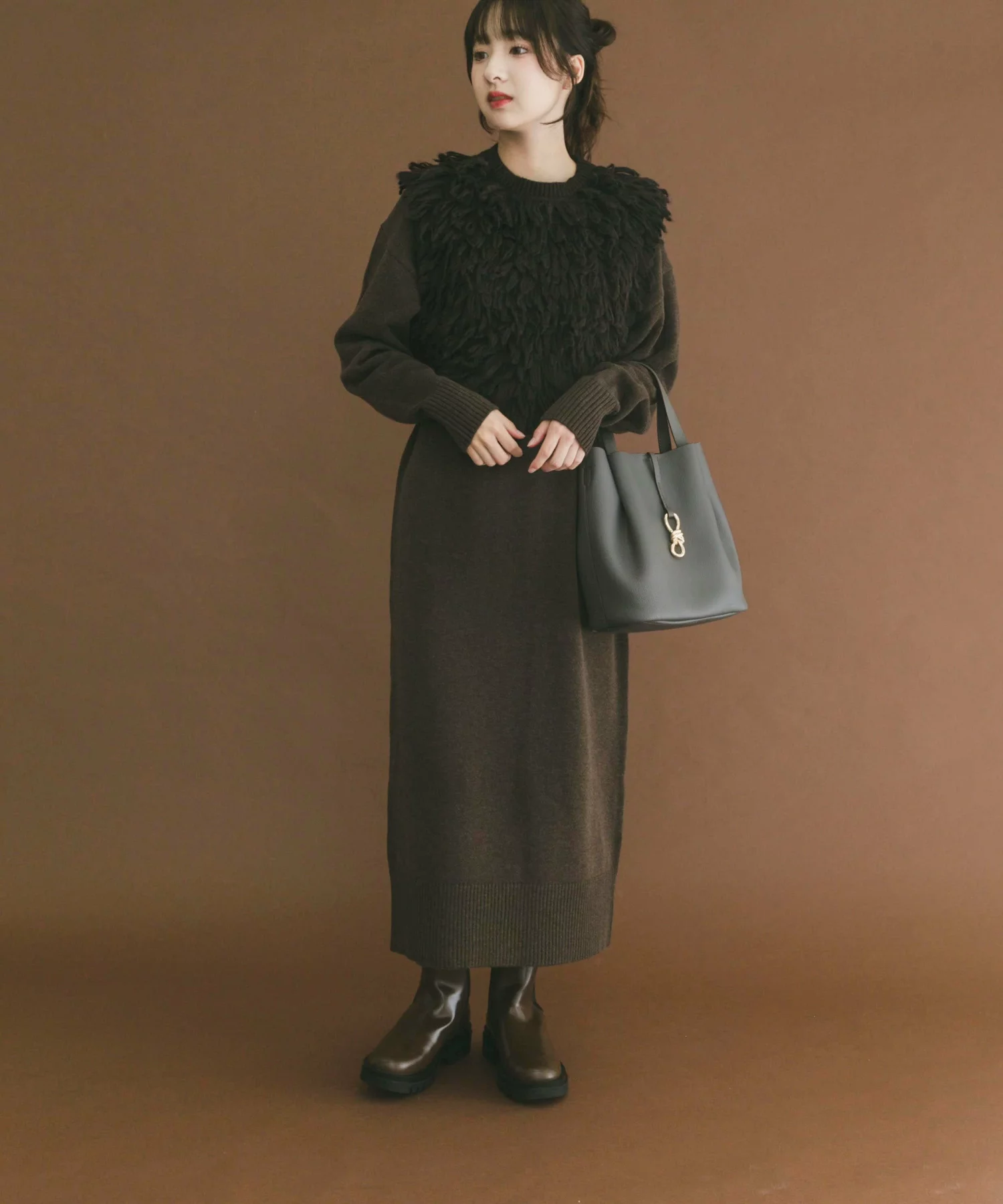 ITEMS ループニットベストセットワンピース