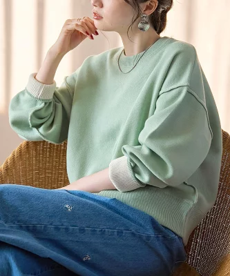 coen スウェットライク2wayニット