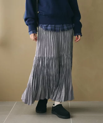 BEAUTY&YOUTH ポリエステル チンツプリーツ スカート