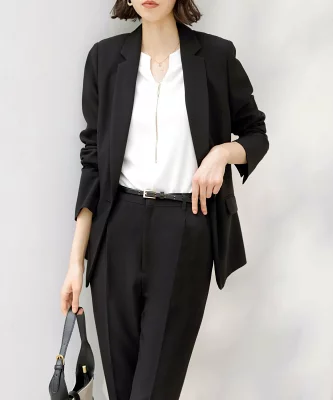 GeeRA 洗えて型くずれしないテーパードパンツセットスーツ