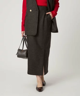 green label relaxing スラブ サイド スリット タイト スカート