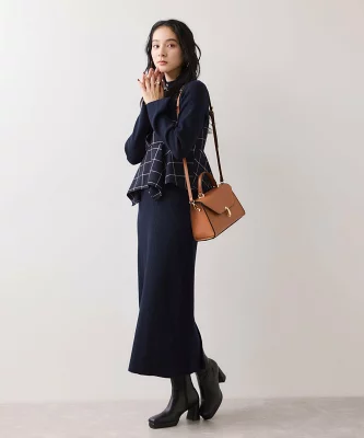 VIS ビスチェセットニットワンピース