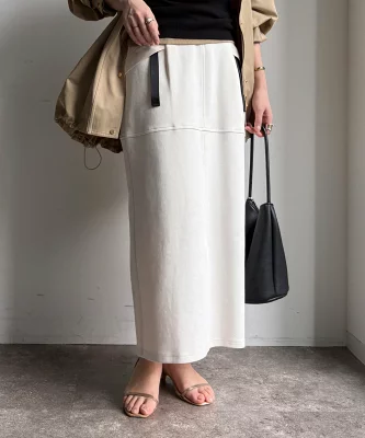 DOUDOU ポンチバックフレアスカート