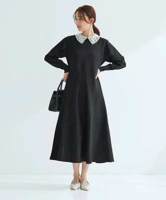 green label relaxing エリレース 2WAY ニット ワンピース ウォッシャブル