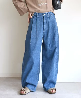 SHIPS any 2タック カーブ デニム パンツ